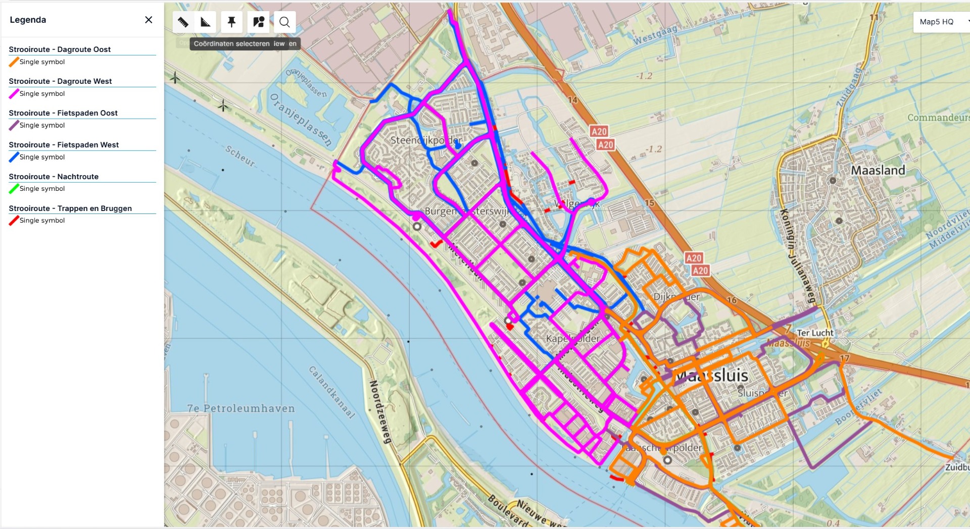 Strooi routes Maassluis